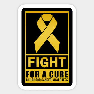 CHILDHOOD CANCER AWARENESS FIGHT FOR A CURE GOLD RIBBON Sticker